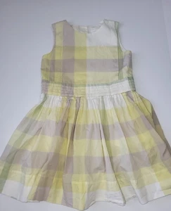 Girls Burberry Plaid Check Sleeveless Dress size 6 yellow - Picture 1 of 9