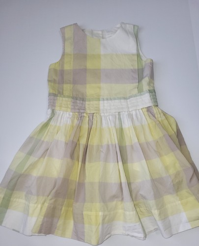 Abito smanicato bambina Burberry quadri quadri quadri taglia 6 giallo
