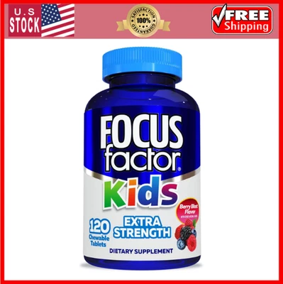 Focus Factor 儿童额外力量,大脑支撑,120 个,不含麸质和乳制品 — 第 1/4 张图片