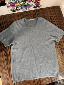 Camiseta Suéter Para Hombre Capa Marina Gris Re Hilado Manga Corta Mezcla Merino L - Imagen 1 de 14