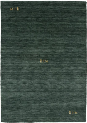Dark Green Solid Plain Tribal Design Handmade 4X6 Gabbeh Modern Rug Kids Room - Image 1 of 4