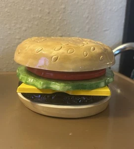 vintage ceramic cheeseburger 7 piece stacking coaster set 4.5” tall about 7.5” w - Picture 1 of 2