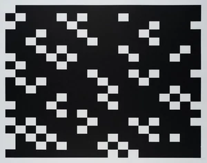 G. JANSEN (*1956), Unregelmäßiges Schachbrettmuster,  1992, Siebdruck Experiment - Bild 1 von 5