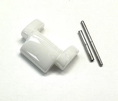 Genuino Damas Michele Tahitian 17mm Blanco Cerámica Eslabón Completo Para Pulsera Foto 1 de 4