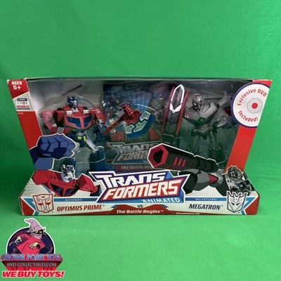 Transformers Animated Optimus Prime 2007 vs. Megatron NISB sellado de fábrica Foto 1 de 4