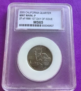 2005P CALIFORNIA QUARTER 27 of 1000 FIRST DAY OF ISSUE - Picture 1 of 2