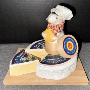 Byers Choice Ltd Chef Mouse With Cheese Wheel Figure Figurine - Picture 1 of 6