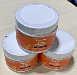 3 Zesty Paws 8-in-1 Multivitamin for All Age 50 Soft Chews Peanut Butter BB 6/25 - Picture 1 of 4
