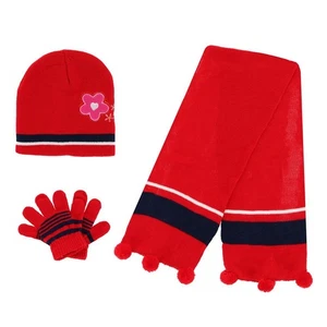 Heat Trendz Girl's One Size Fits Most Flower Hat Gloves and Scarf Winter Set - Picture 1 of 4