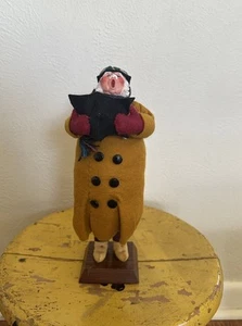 Vintage 80er Simpich Figur Puppe Fat Man Caroler Songbook gelber Mantel - Bild 1 von 9