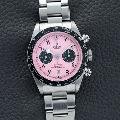 Tudor Black Bay Chronograph 41 79360N Custom Pink Flamingo Arabic Dial - Image 1 of 4