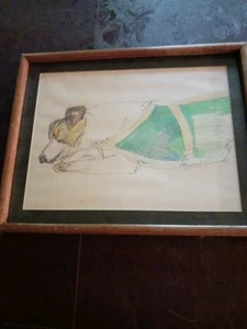 Folk Art Painting of A Dog. - Picture 1 of 3