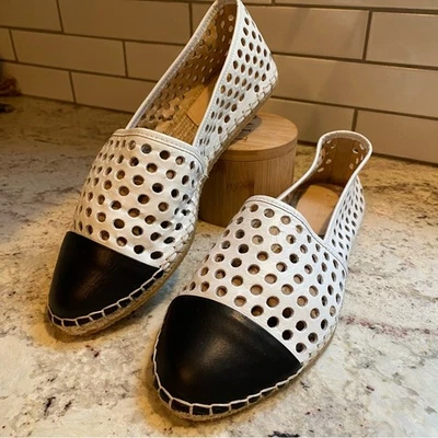 Новый без ценников Loeffler Randall $199 Mara перфорированная эспадрилья плоская, белая женская 7 - Изображение 1 из 4