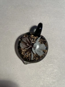 Vintage Murano? Kunstglas Kupfer Fleck 3D Dimension Blume Anhänger - Bild 1 von 5