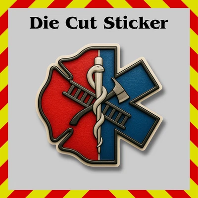 EMS Maltese Cross Waterproof Sticker Decal for Water Bottles & Laptops, 3D Look - Image 1 of 3