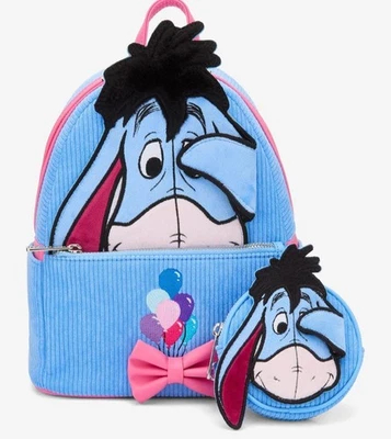 Mochila Loungefly Disney Winnie the Pooh Eeyore Peeking Pana Azul y Moneda Ba Foto 1 de 4