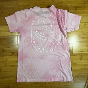 Camiseta Dutch Bros Dutch Luv Tie Dye Rosa Gráfico Camiseta Mediana Café - Imagen 1 de 6