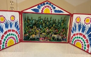 Vintage Nicario Jimenez Retablo Maiz Maisernte Volkskunst - Bild 1 von 13