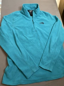 The North Face Blue 1/4 Zip Fleece women’s Large - Picture 1 of 4