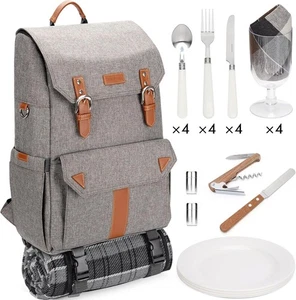 Happypicnic Picknick Rucksack für 4 Personen, komplettem Geschirr & Kühlfach - Bild 1 von 4