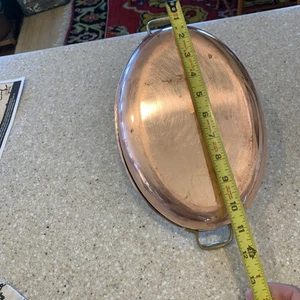 Vintage COPPER OVAL AU GRATIN PAN 9x7 1/2” 2” deepCooking Dish - Picture 1 of 7