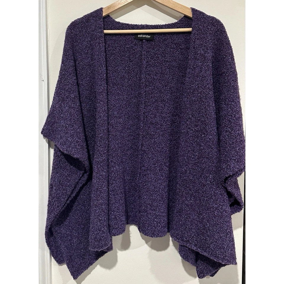 Cárdigan Eskandar frente abierto kimono púrpura talla única Foto 1 de 4