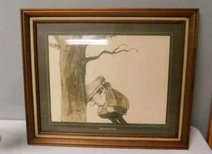 Gary Patterson Frustration Golf Framed Thought Factory Signed Sketch Print 1973 - Picture 1 of 4