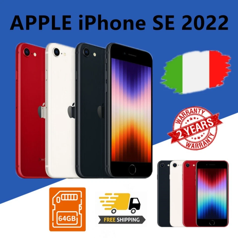 NUOVO Apple iPhone SE 3a Gen. Nero Rosso Bianco - 64GB (Sbloccato) 💎Originale - Immagine 1 di 4