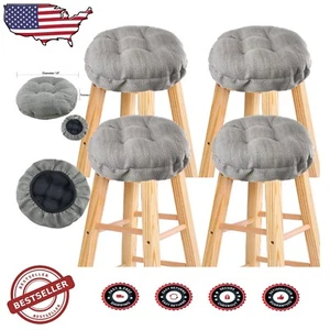 Versatile 4-Pack Round Stool Seat Cushions - Anti-Slip, Easy to Install & Wash - Picture 1 of 8