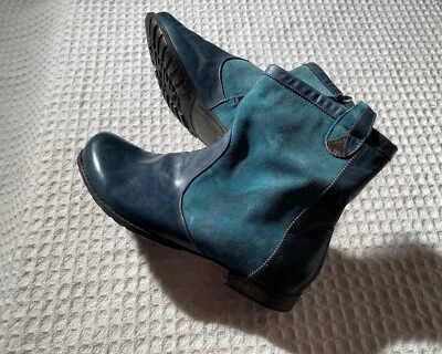 ¡Piensa piensa! 85019 Botines Cuero Gamuza Cremallera Lateral Gasolina Verde Azulado 38 7 7.5 Foto 1 de 4