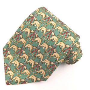 Brooks Brothers Krawatte Eisbär grün geometrisch Seide Urlaub Winter Weihnachten - Bild 1 von 6