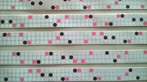 Baby rosa Ripsband mit bedruckten Punkten ~ 16 mm breit ~ 5 Meter Länge - Bild 1 von 2