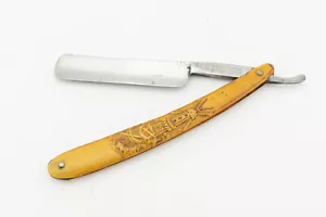 Antike gerade Rasiermesser 5/8 WM Elliot & Co ausgefallene Zelluloidwaage hohl SR1768 - Bild 1 von 5