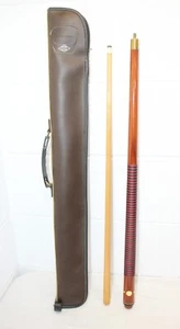 Taco de billar vintage Sampaio lunares 2 piezas 18 oz 57,5" rojo/negro agarre a rayas usado en excelente estado - Imagen 1 de 22