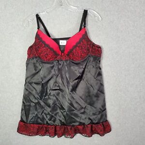 Ambrielle Women Sleepwear XL Red Cami Chemise Lace Ruffles Adjustable Straps