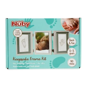 Kit cornice tripla ricordo mani e piedi Nuby Baby - foto 5 x 7" e 2 stampe in argilla - Foto 1 di 11