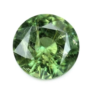 Certified 1.12ct Natural Green Sapphire SI Clarity Madagascar 5.97x5.92mm Round - Picture 1 of 5