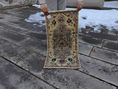 Vintage Hand Knotted Oushak Runner, Turkish Wool Rug, Bohemian Style Runner - Image 1 of 4