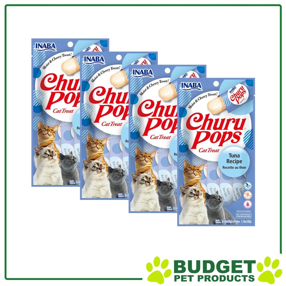 Inaba Churu Pops Tuna Recipe Moist And Chewy Cat Treat Tubes 16 Pack 240gm - image 1 of 1