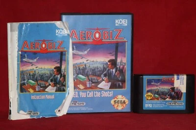 Bad Condition. Aerobiz (Sega Genesis 1992) Authentic Game Cartridge CIB complete - Image 1 of 4
