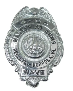 Orig Navy WWII Women's WAVE Master At Arms MAA Norfolk Naval Sta. Badge Pin CA8 - Picture 1 of 2