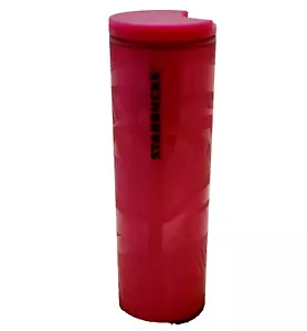Starbucks Holiday Hot Pink 16oz Tumbler Cup w/Lid Coffee Hot Cold Latte Frappe - Picture 1 of 8