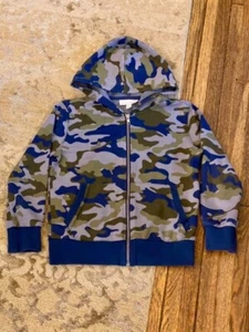 Rockets of Awesome Blue Green Grey Camouflage Zip Up Hoodie Sweatshirt Size 7 - Picture 1 of 4