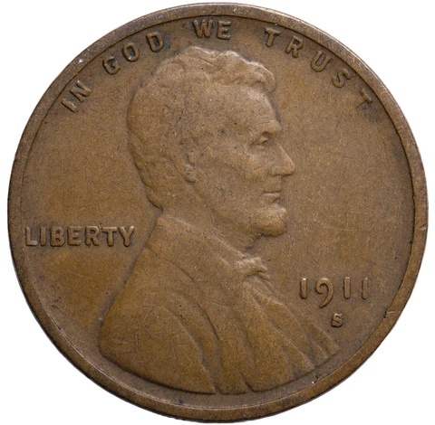 1911-S Lincoln Wheat Penny Fine (F), San Francisco Mint Cover