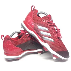 Adidas Poweralley 5 Women's Fast-Pitch Metal Softball Cleats Red Sz 9 B39219 - Picture 1 of 10