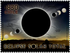 TOTAL SOLAR ECLIPSE CHILE 2019, STAMP, MNH, SHIPPED FROM THE USA. - Picture 1 of 1