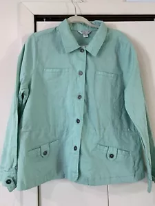 Christopher & Banks Damen Jacke mit Knopfleiste grün Taschen gerippt XL - Bild 1 von 9