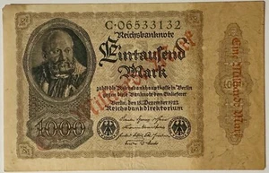 1 Milliarde Mark Überdruck auf 1000 Mark - Schein-1922, Original! - Bild 1 von 2