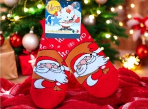 Natale calzino antiscivolo Babbo Natale donna ragazza/ragazzo unisex Babbo Natal - Foto 1 di 2