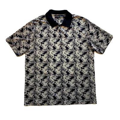 Axcess Modal Blend Polo Shirt Mens L Hawaiian Tropical Floral Short Sleeve NEW - Image 1 of 4